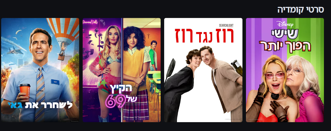 קטגוריות תוכן בדיסני פלוס המדגימות ארגון לפי ז'אנרים וכתיבת מיקרו קופי מינימליסטית